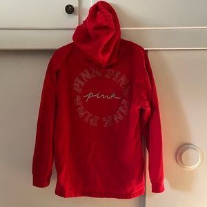 PINK red pullover bling hoodie